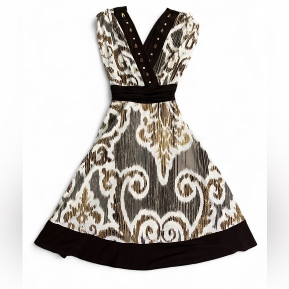 2000s Roulette Embellished Gem Neckline Dress